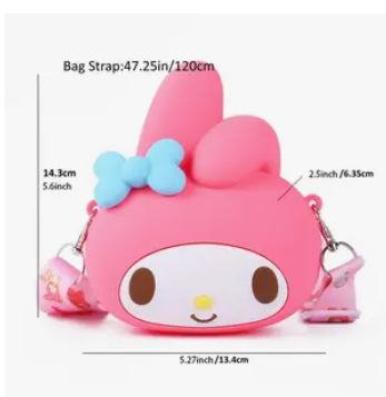 3D cartoon Silicone Strap Shoulder Bag for Kids