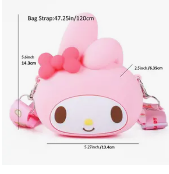 3D cartoon Silicone Strap Shoulder Bag for Kids