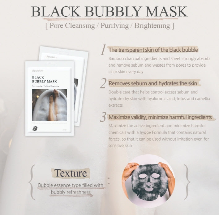 Detoskin Black Bubbly Facial Mask Sheet